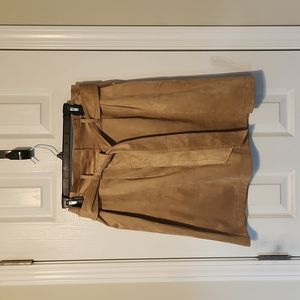 LOFT Suede Pleated Mini Skirt